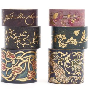 Vintage Botanical Washi Tape Set (6 Rolls)