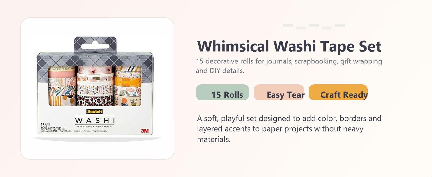 Scotch Whimsical Washi Tape Set banner